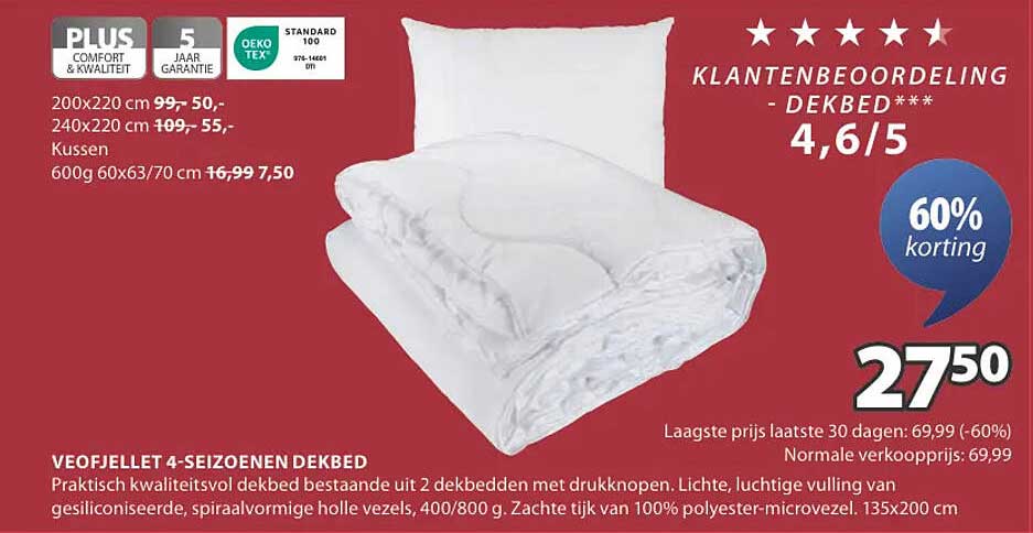 VEOFJELLET 4-SEIZOENEN DEKBED
