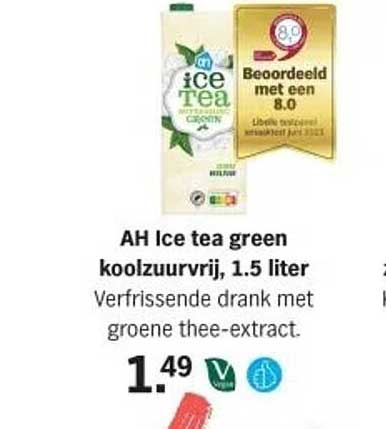 AH Ice tea green koolzuurvrij, 1.5 liter