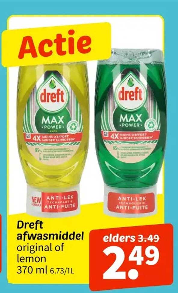 Dreft afwasmiddel original of lemon 370 ml