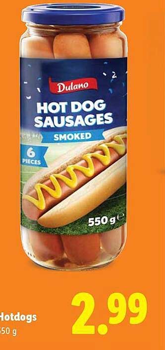 Dulano Hot Dog Sausages Smoked 550 g
