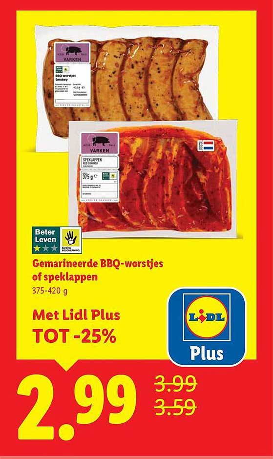 Gemarineerde BBQ-worstjes of speklappen
