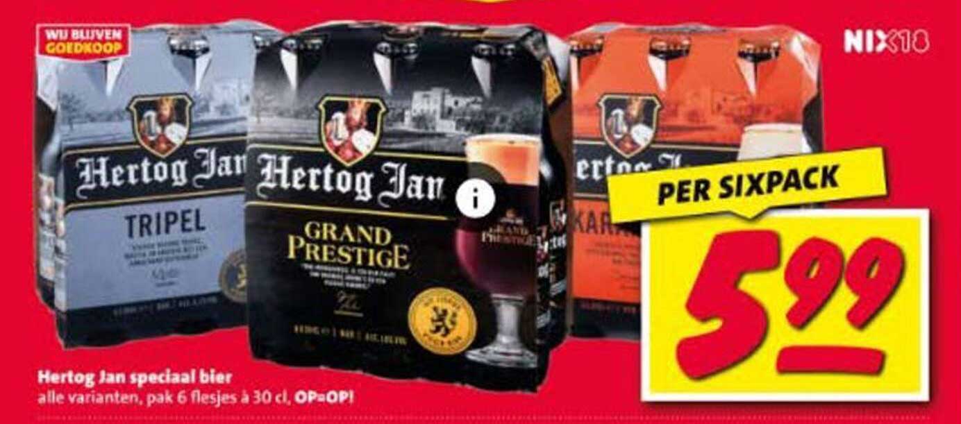 Hertog Jan speciaal bier alle varianten, pak 6 flesjes à 30 cl, OP=OP!