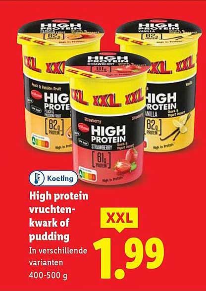 High protein vruchtenkwark of pudding
