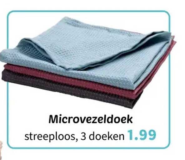 Microvezeldoek streeploos, 3 doeken