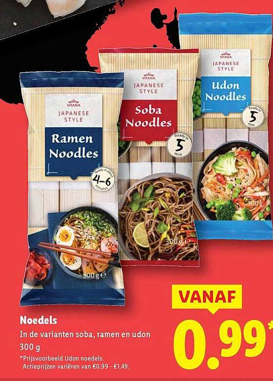 Noedels In de varianten soba, ramen en udon 300 g