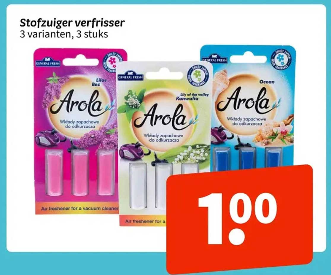 Stofzuiger verfrisser 3 varianten, 3 stuks