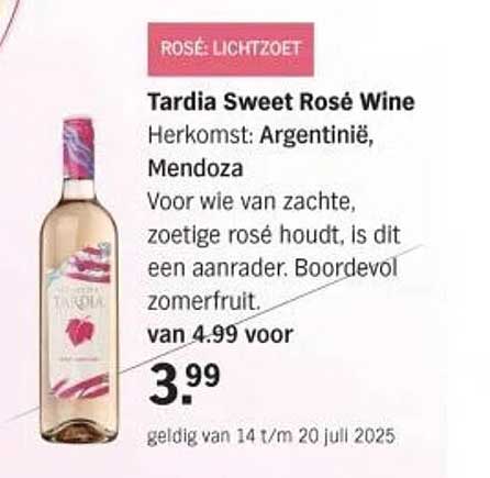 Tardia Sweet Rosé Wine