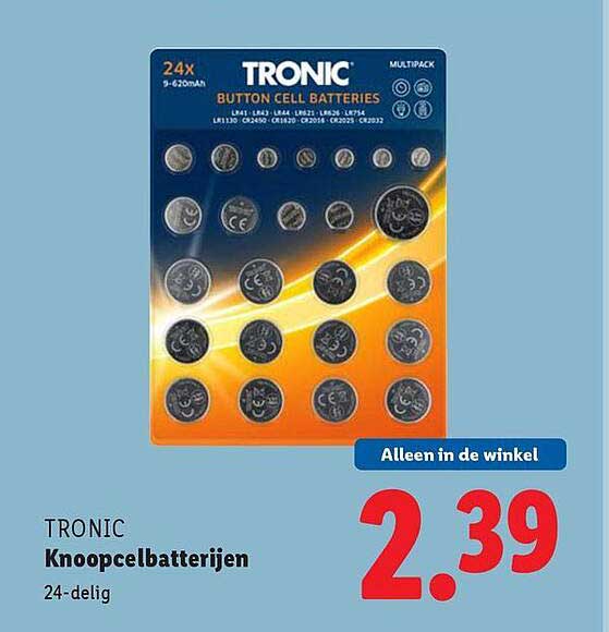 TRONIC Knoopcelbatterijen 24-delig