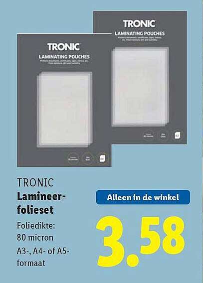 TRONIC Lamineer-folieset