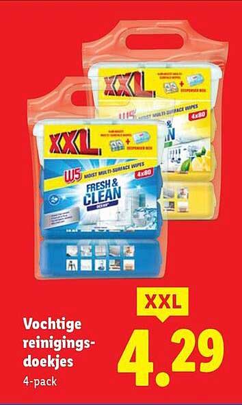 Vochtige reinigingsdoekjes 4-pack
