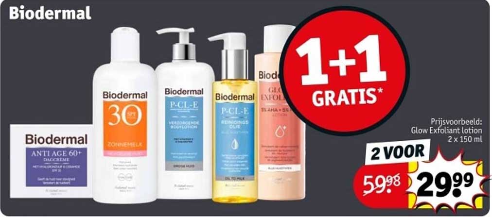 1+1 GRATIS op geselecteerde Biodermal-producten!