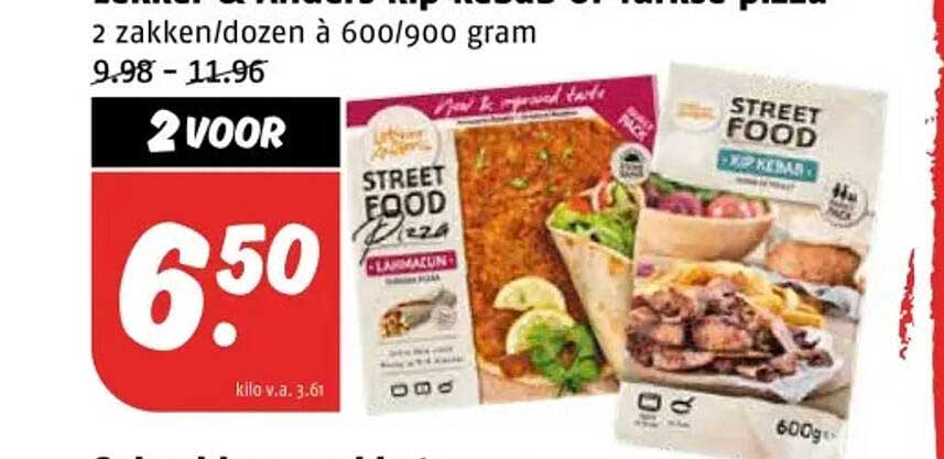 2 voor 6,50 - Lekker & Anders Kip Kebap of Turkse Pizza