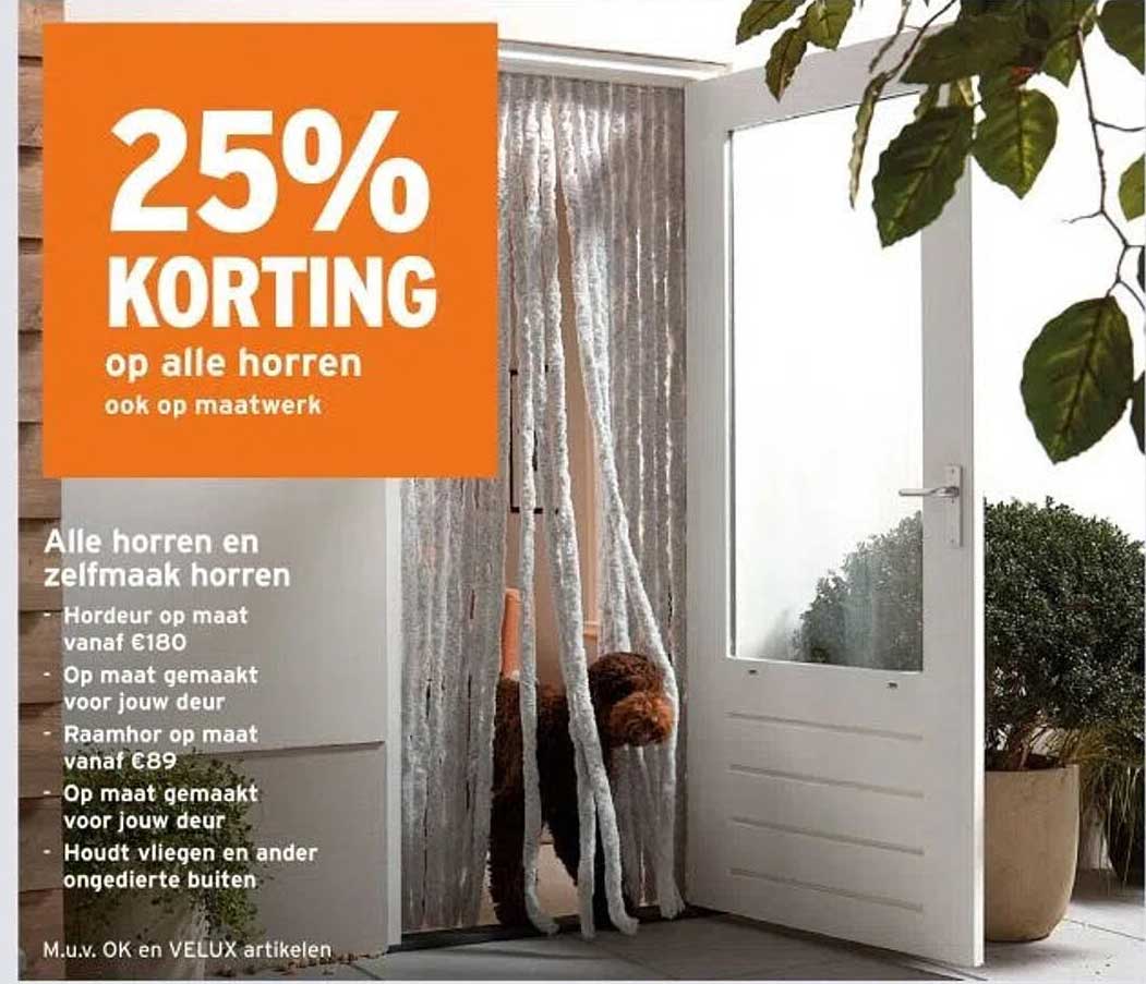 25% KORTING op alle horren ook op maatwerk