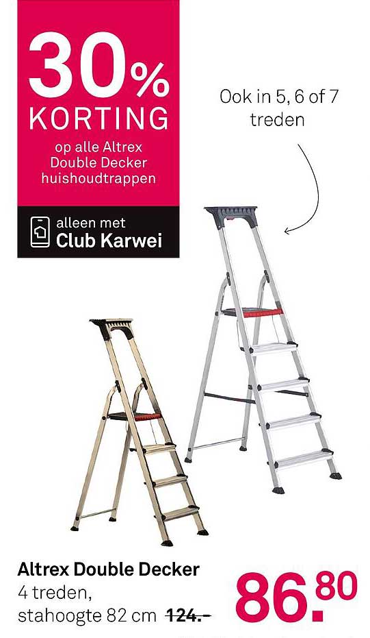 30% KORTING op alle Altrex Double Decker huishoudtrappen