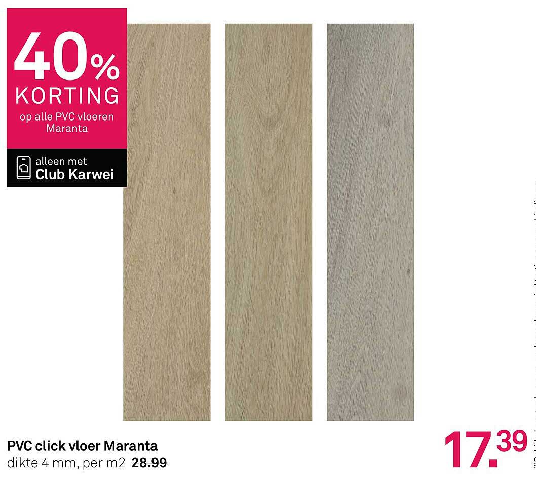 40% KORTING op alle PVC vloeren Maranta