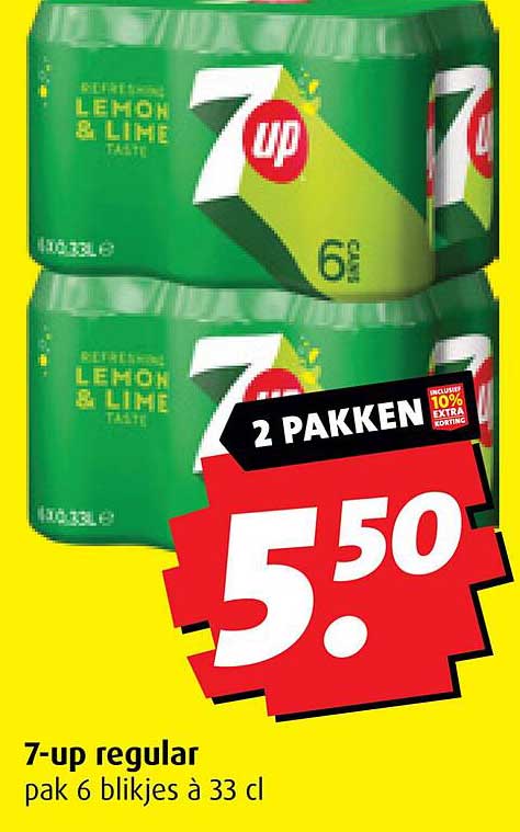 7-up regular pak 6 blikjes à 33 cl