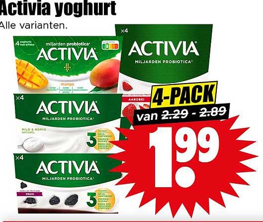 Activia yoghurt 4-PACK