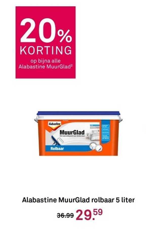 Alabastine MuurGlad rolbaar 5 liter