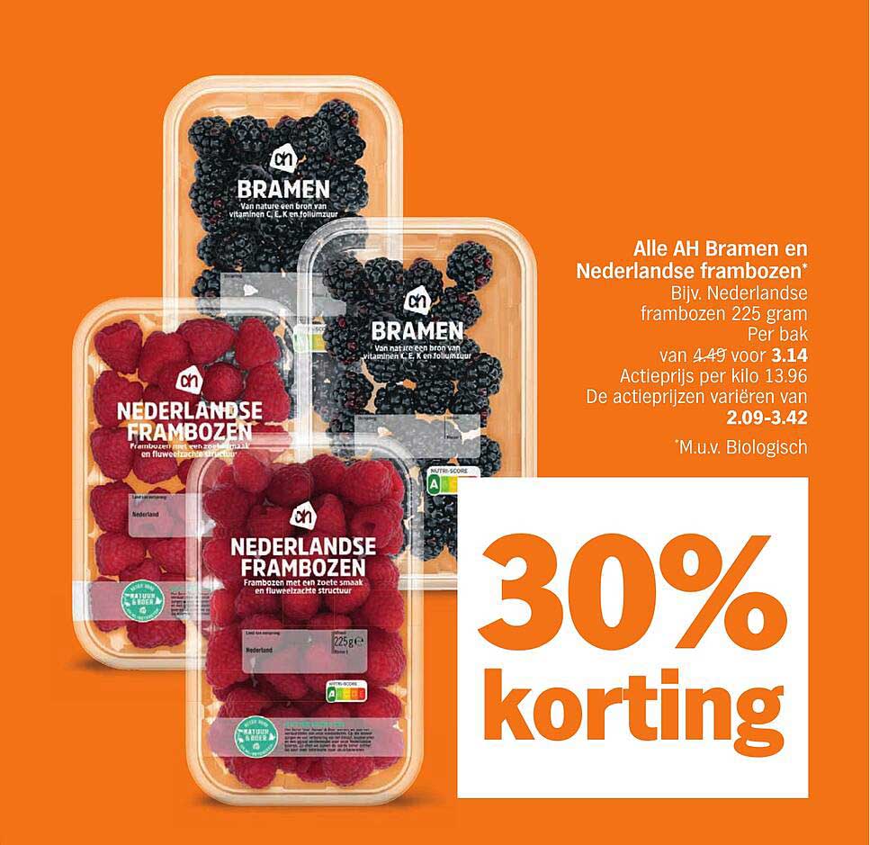 Alle AH Bramen en Nederlandse frambozen