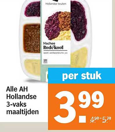 Alle AH Hollandse 3-vaks maaltijden