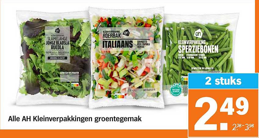 Alle AH Kleinverpakkingen groentegemak