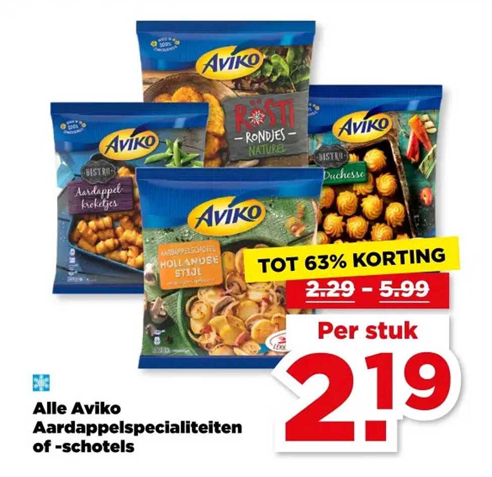 Alle Aviko Aardappelspecialiteiten of -schotels