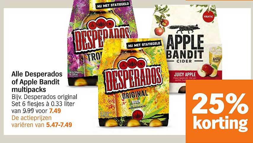 Alle Desperados of Apple Bandit multipacks