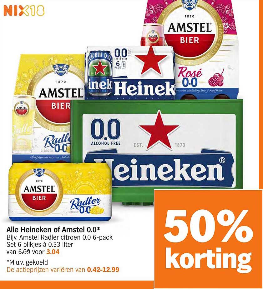 Alle Heineken of Amstel 0.0*