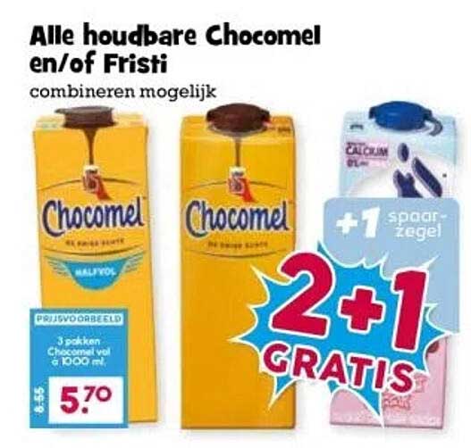 Alle houdbare Chocomel en/of Fristi combineren mogelijk