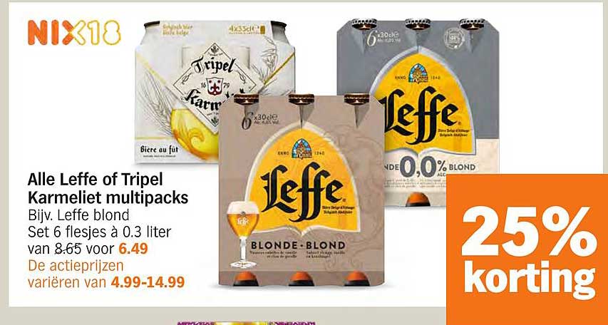 Alle Leffe of Tripel Karmeliet multipacks
