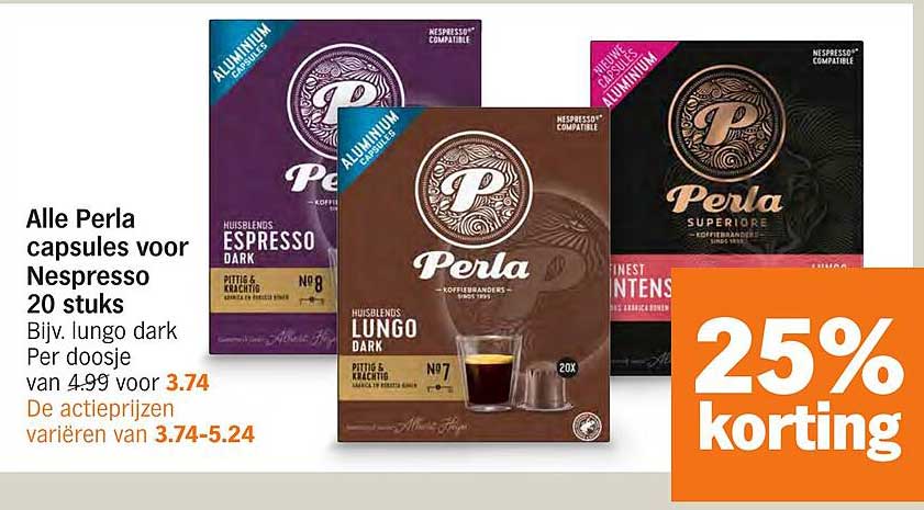 Alle Perla capsules voor Nespresso 20 stuks