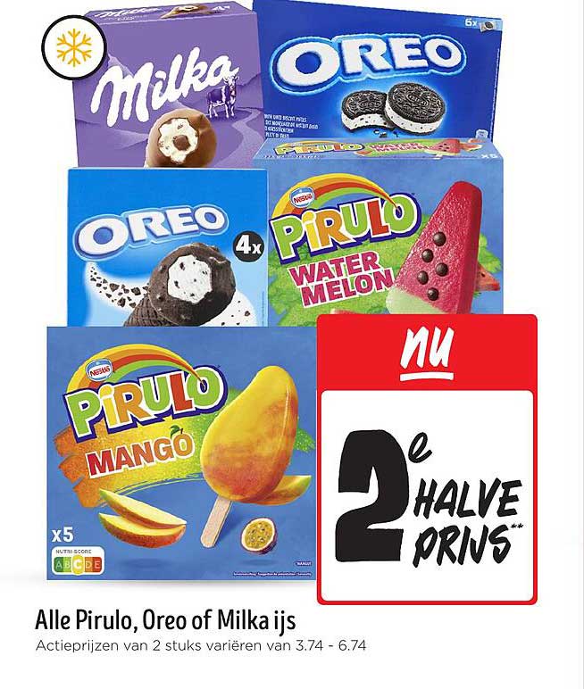 Alle Pirulo, Oreo of Milka ijs