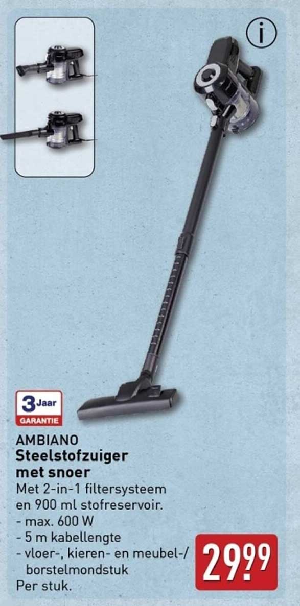 AMBIANO Steelstofzuiger met snoer