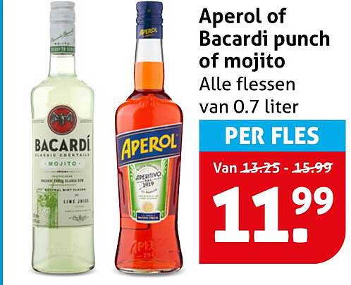 Aperol of Bacardi punch of mojito