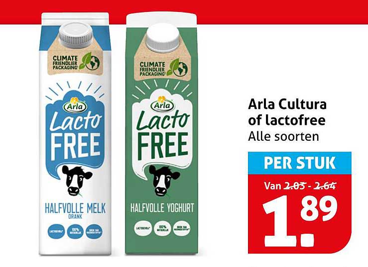 Arla Cultura of lactofree Alle soorten
