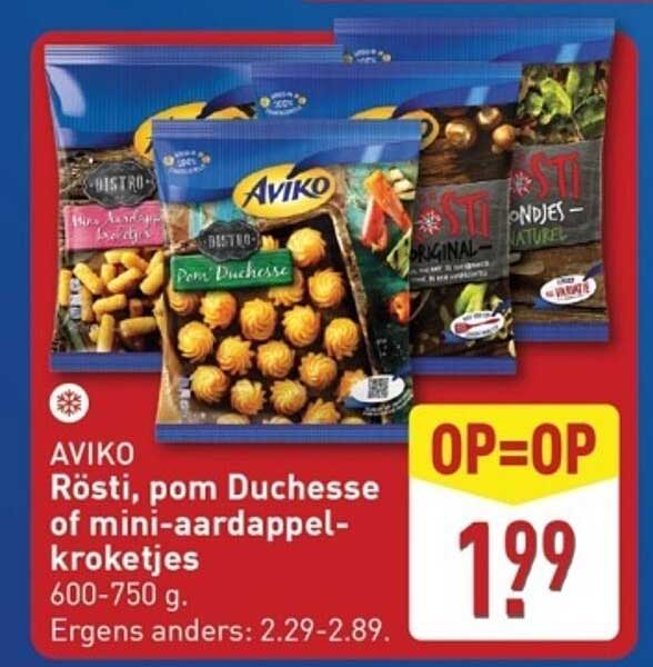 AVIKO Rösti, pom Duchesse of mini-aardappel-kroketjes