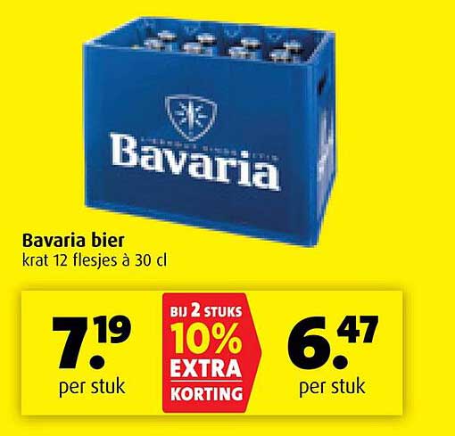 Bavaria bier krat 12 flesjes à 30 cl
