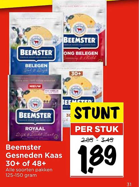 Beemster Gesneden Kaas 30+ of 48+