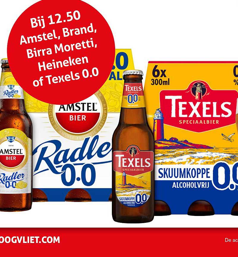 Bij 12.50 Amstel, Brand, Birra Moretti, Heineken of Texels 0.0