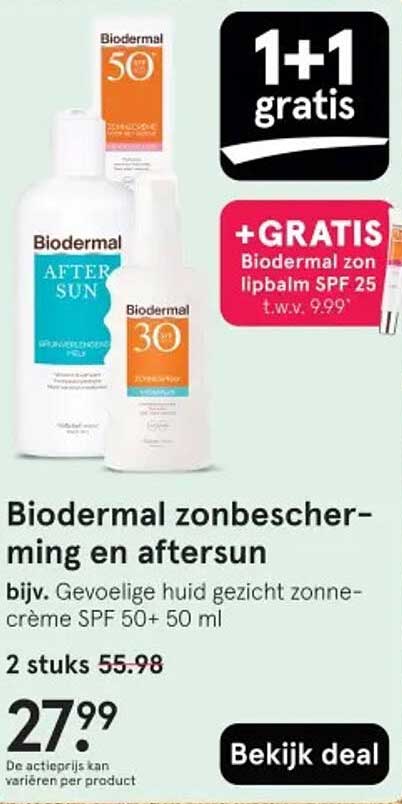 Biodermal zonbescherming en aftersun