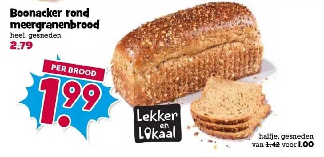 Boonacker rond meergranenbrood heel, gesneden