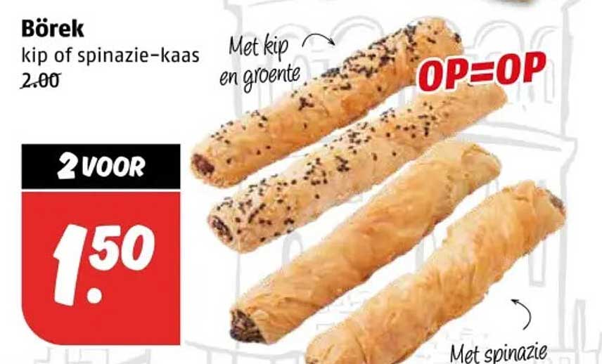 Börek kip of spinazie-kaas