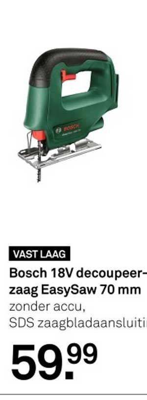 Bosch 18V decoupeerzaag EasySaw 70 mm zonder accu, SDS zaagbladaanuitluiting