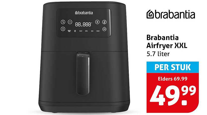 Brabantia Airfryer XXL 5.7 liter