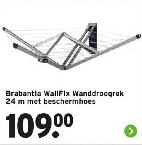 Brabantia WallFix Wanddroogrek 24 m met beschermhoes