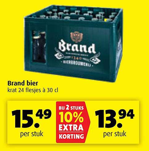 Brand bier krat 24 flesjes à 30 cl