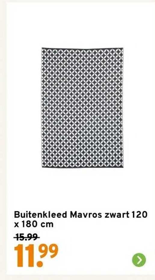Buitenkleed Mavros zwart 120 x 180 cm