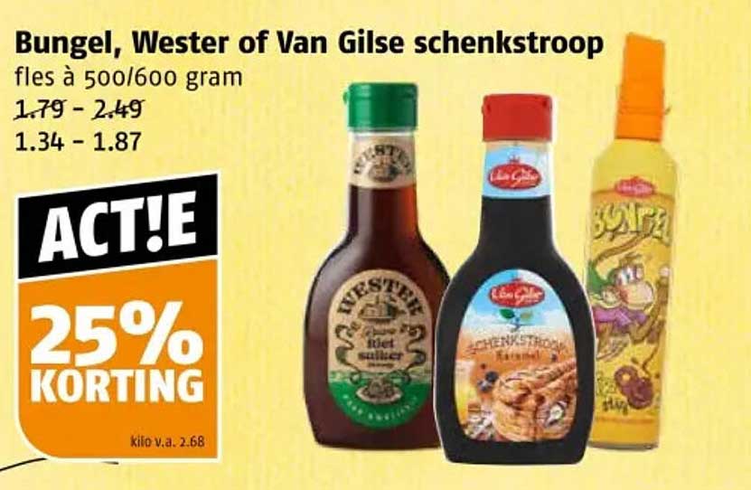 Bungel, Wester of Van Gilse schenkstroop fles à 500/600 gram