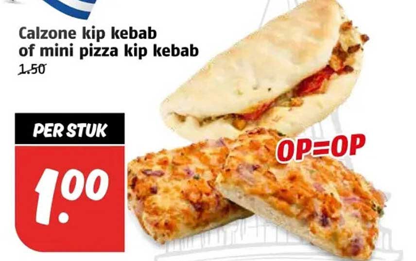 Calzone kip kebab of mini pizza kip kebab