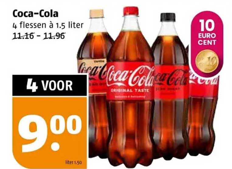 Coca-Cola 4 flessen à 1.5 liter